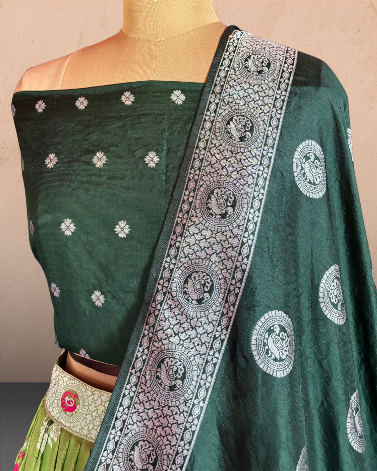 Elephant & Paisley Printed Lehenga