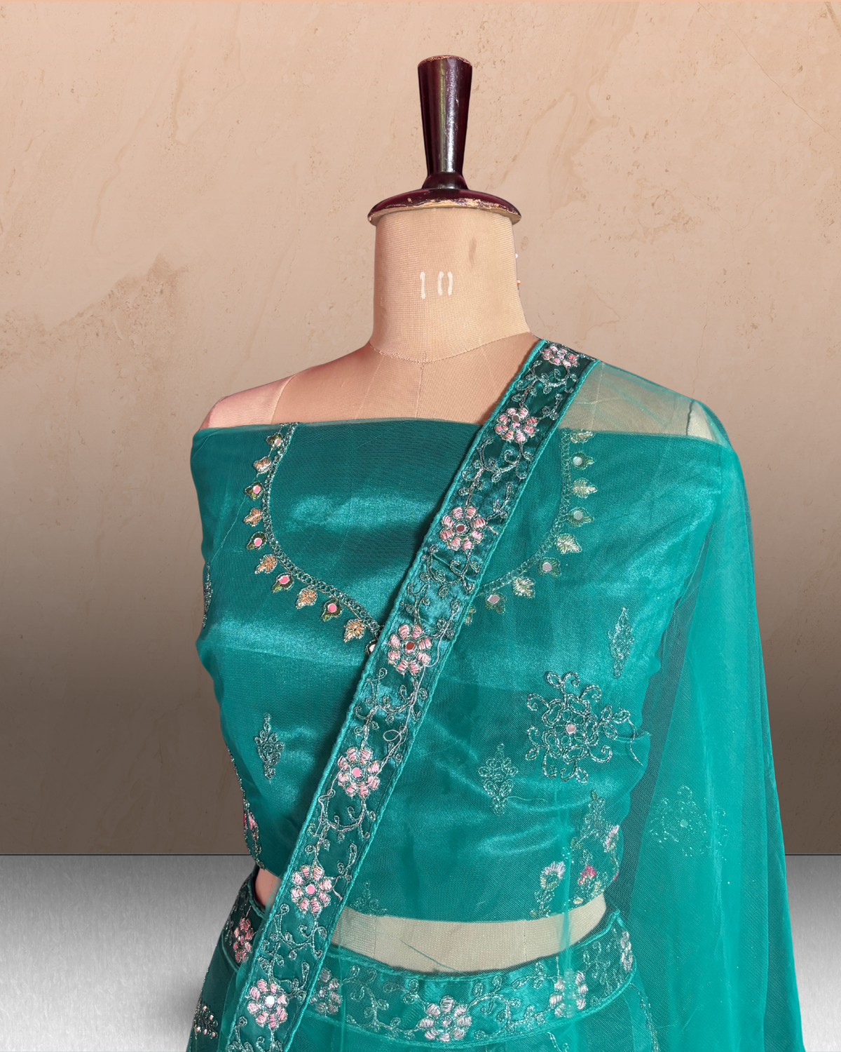Floral Net Elegance Lehenga