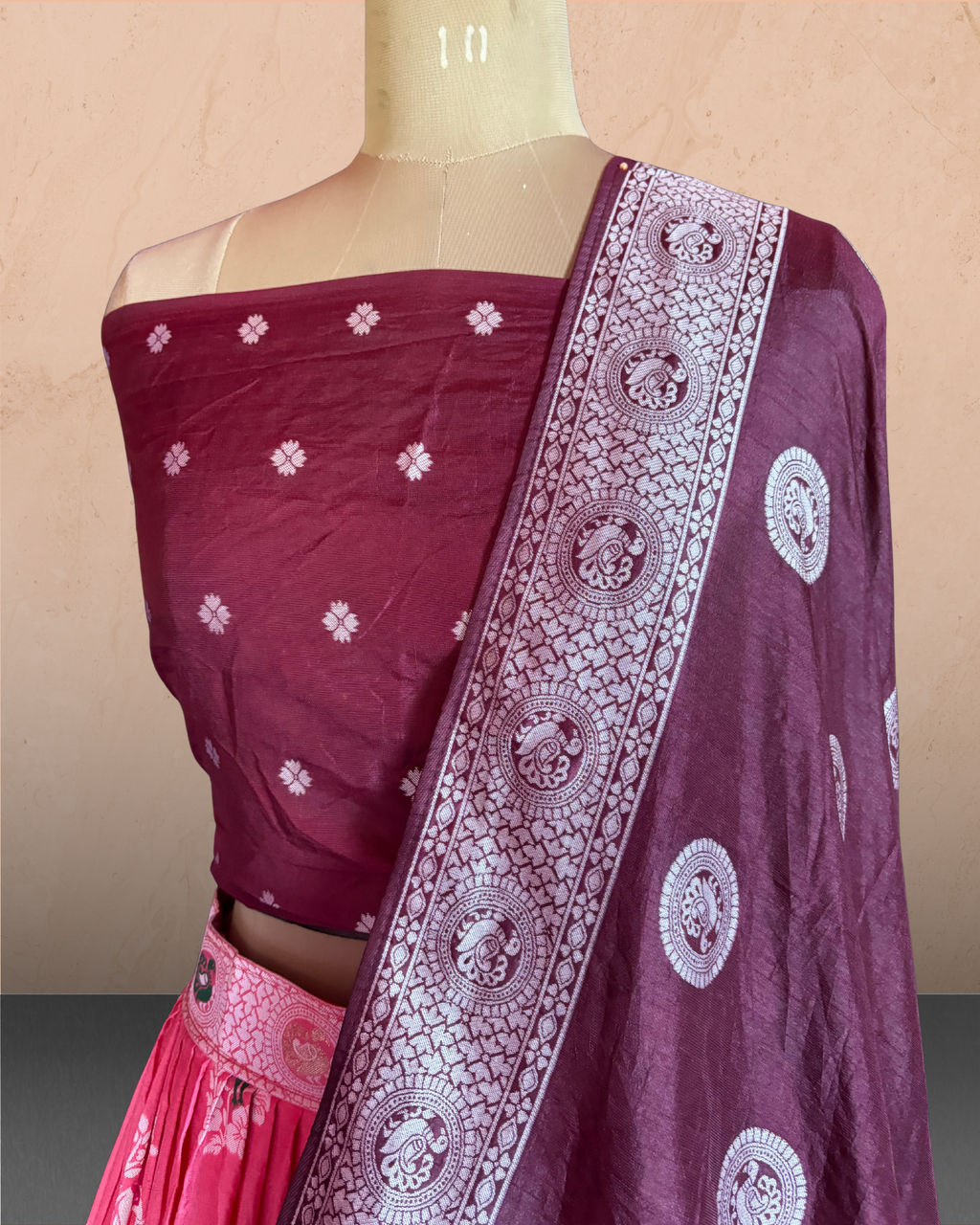 Elephant & Paisley Printed Lehenga