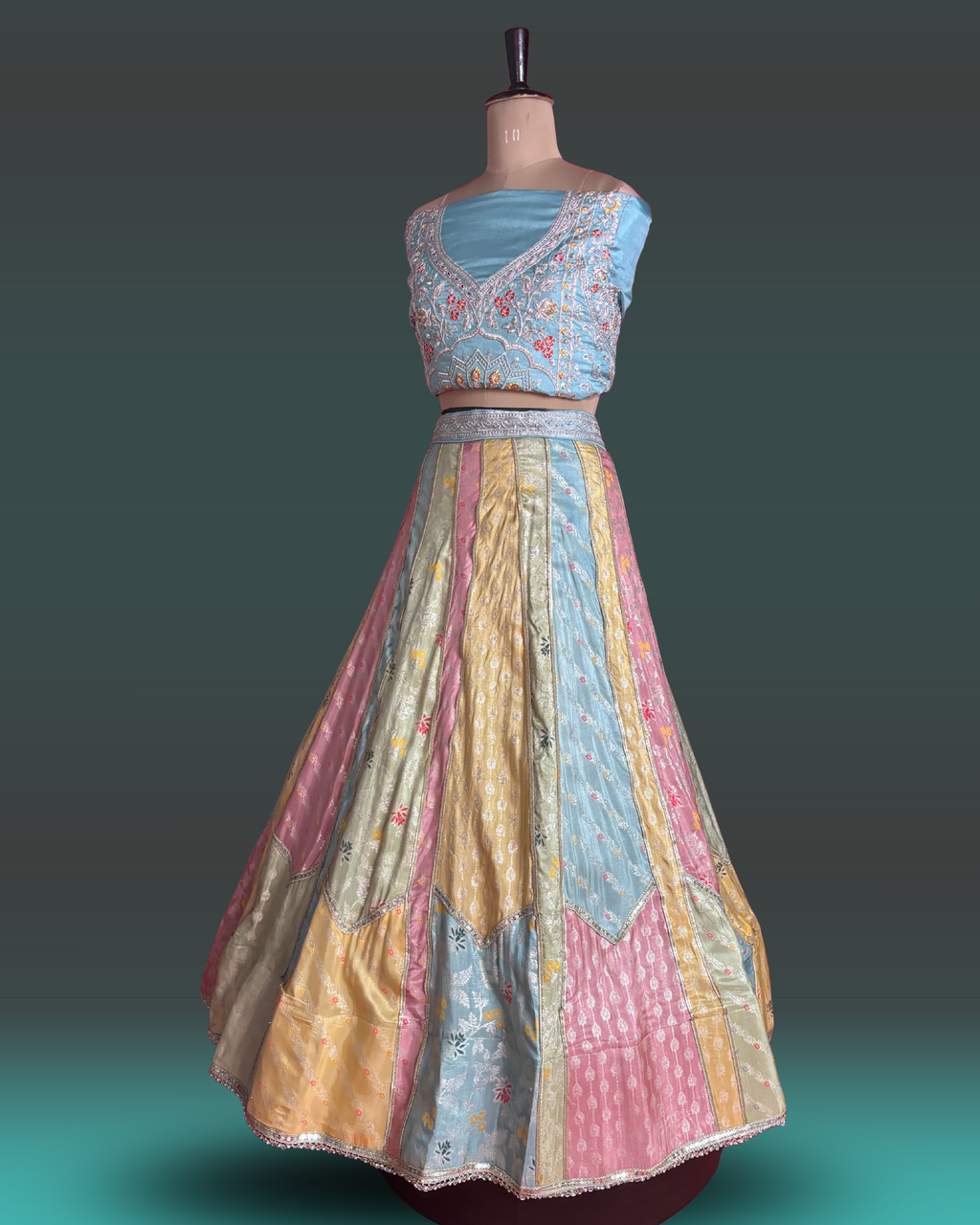 Multi color lengha