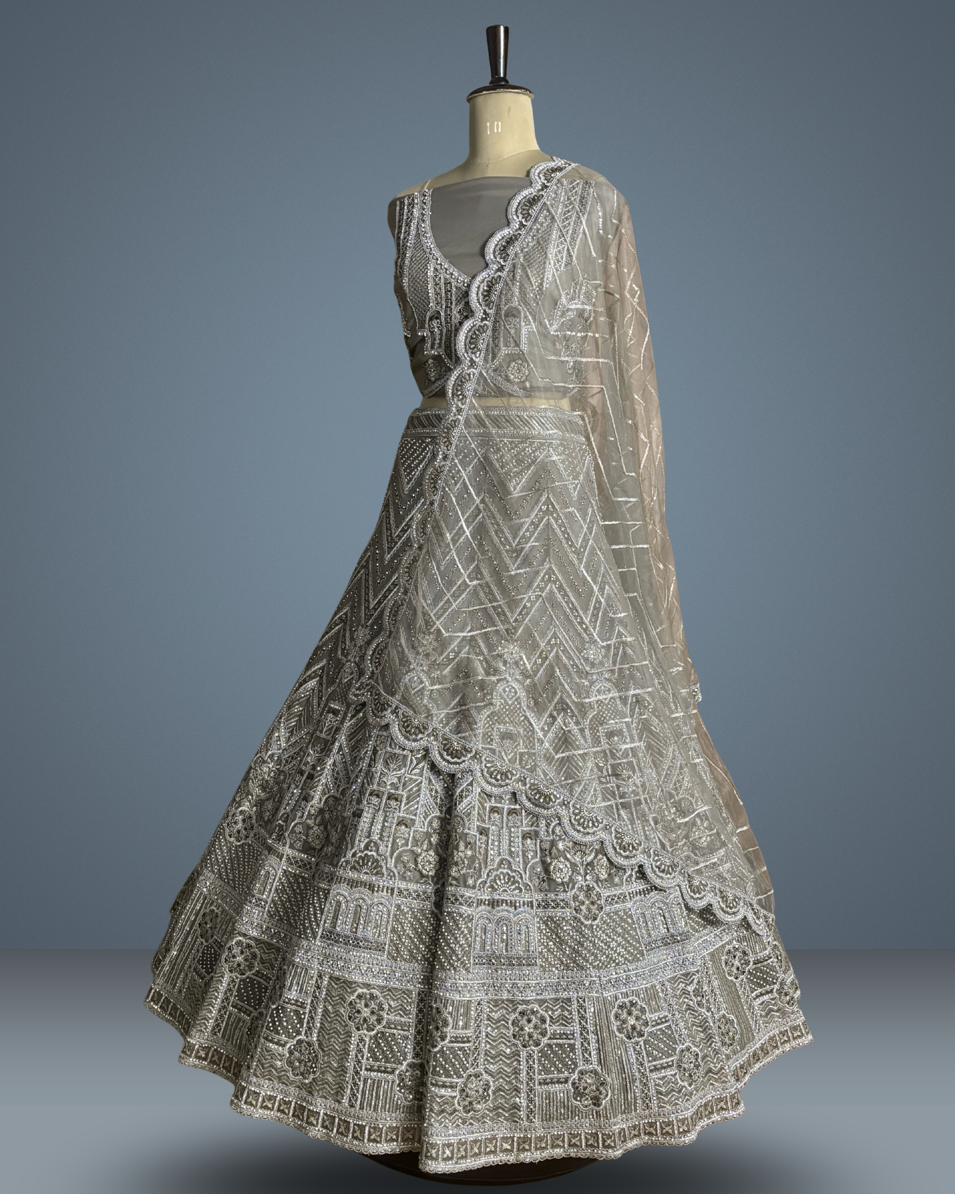 Designer brown lengha