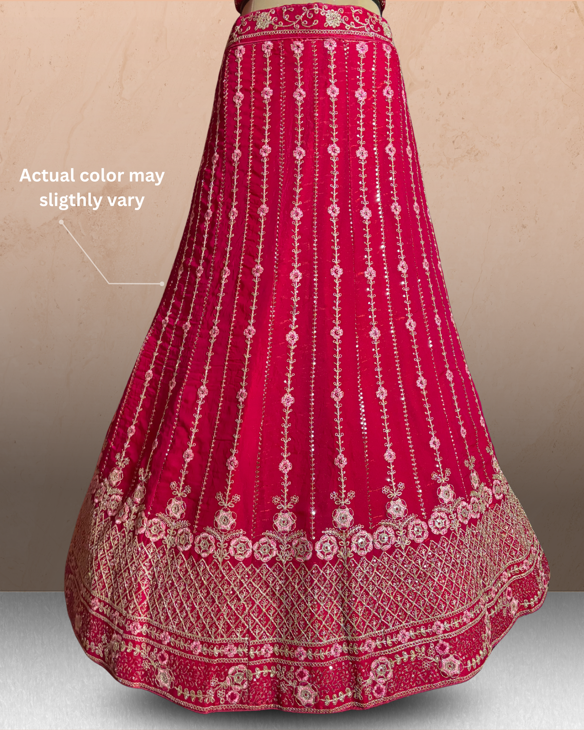 Floral Linework Embroidered  Lehenga