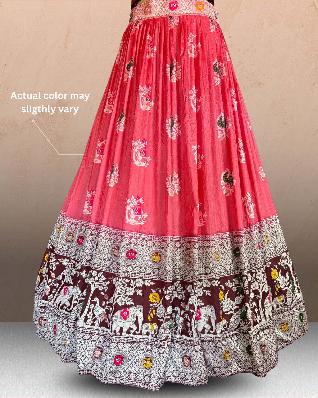 Elephant & Paisley Printed Lehenga