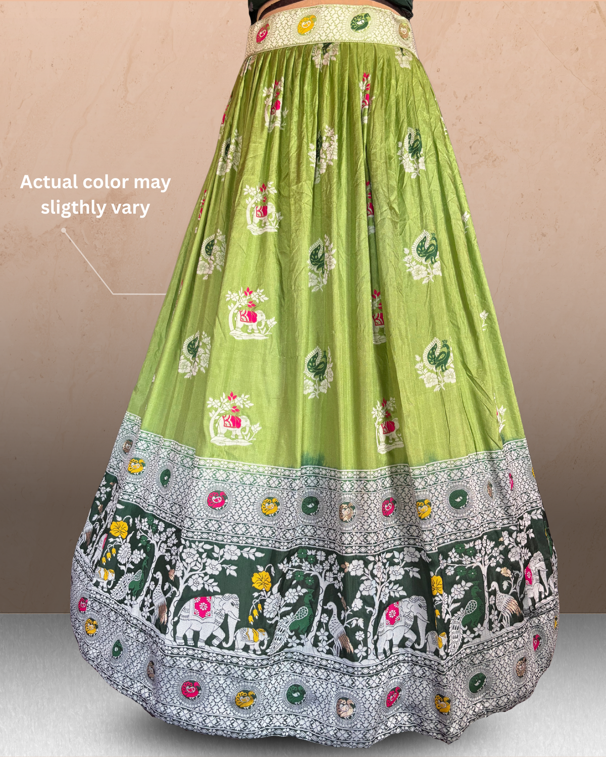 Elephant & Paisley Printed Lehenga