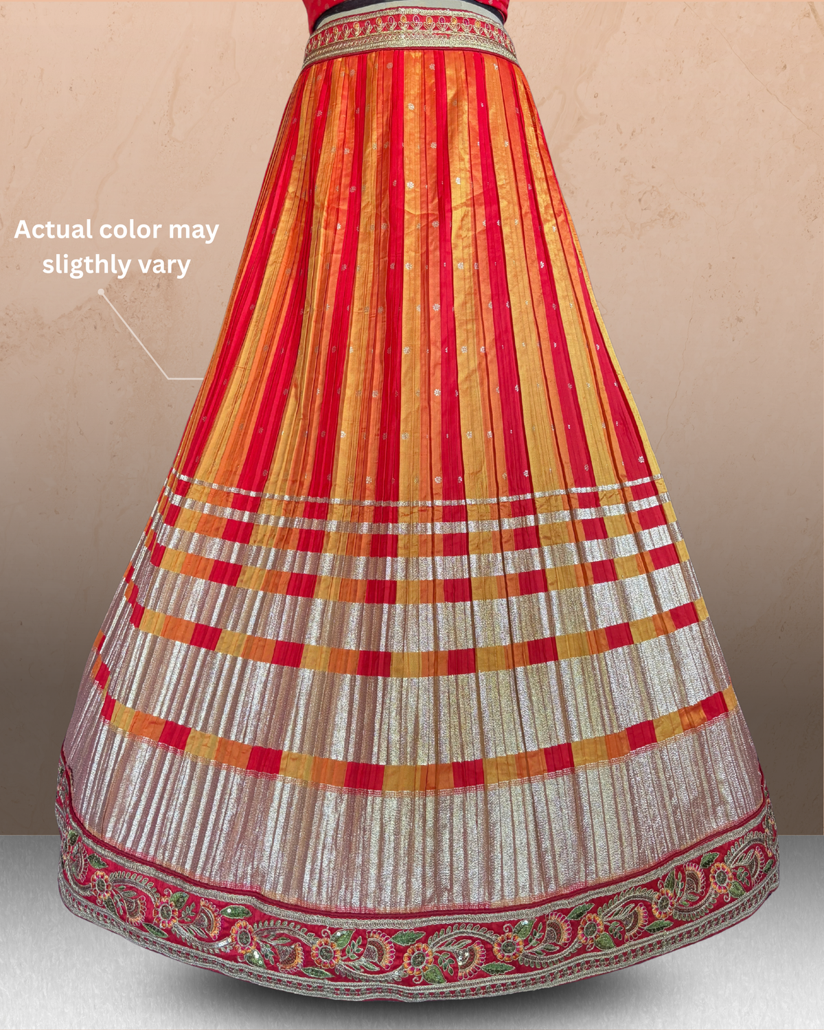 Resham Stripe Silk Lehenga