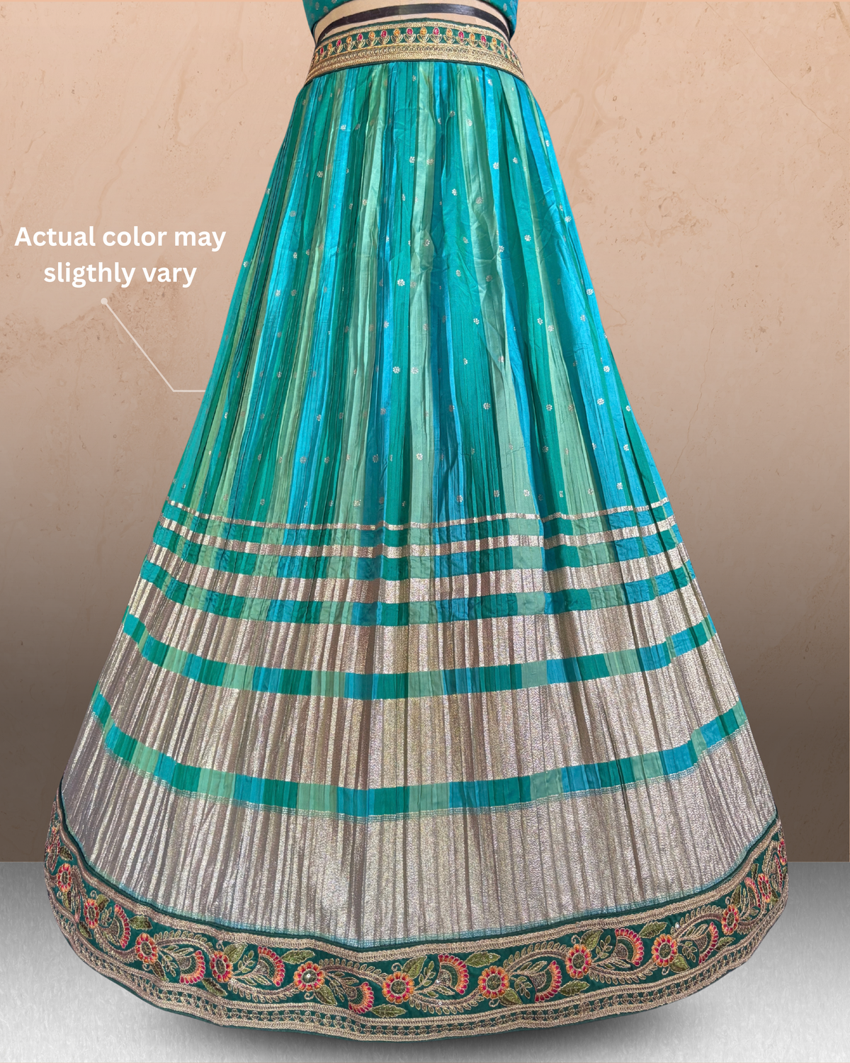 Resham Stripe Silk Lehenga