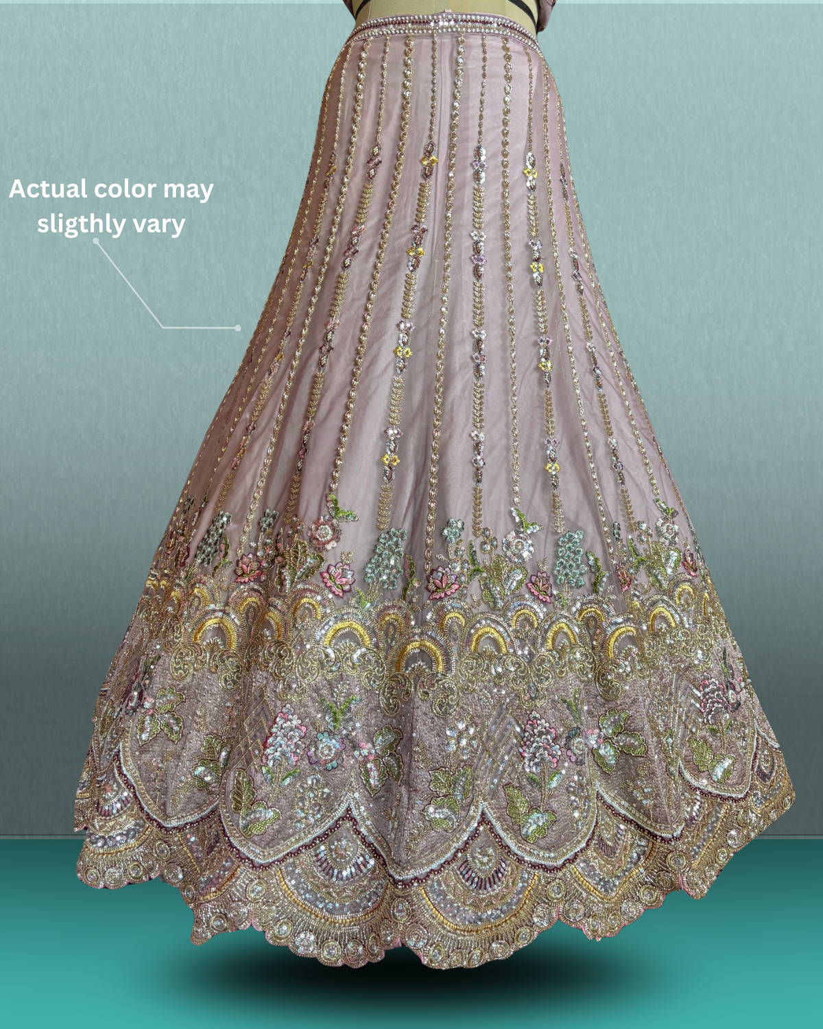 Scalloped Garden Beadwork Lehenga