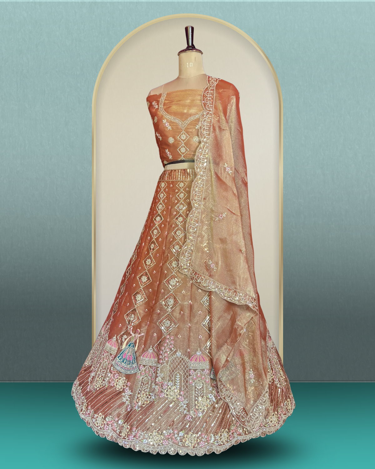 Royal Diamond Motif Women Lehenga