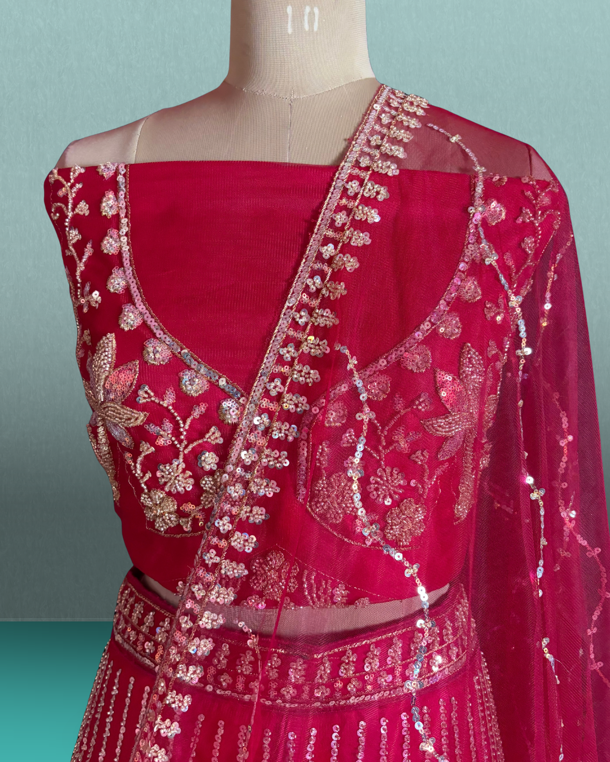 Gulbahar Beaded Net Lehenga