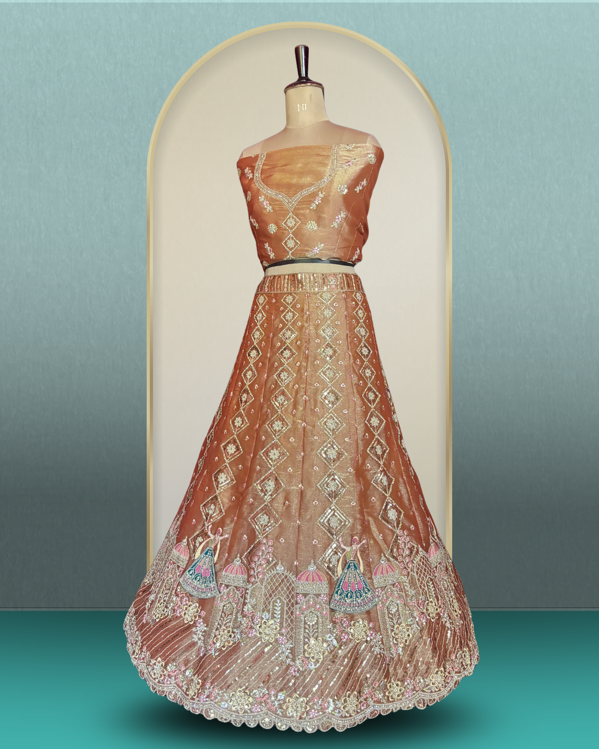 Royal Diamond Motif Women Lehenga