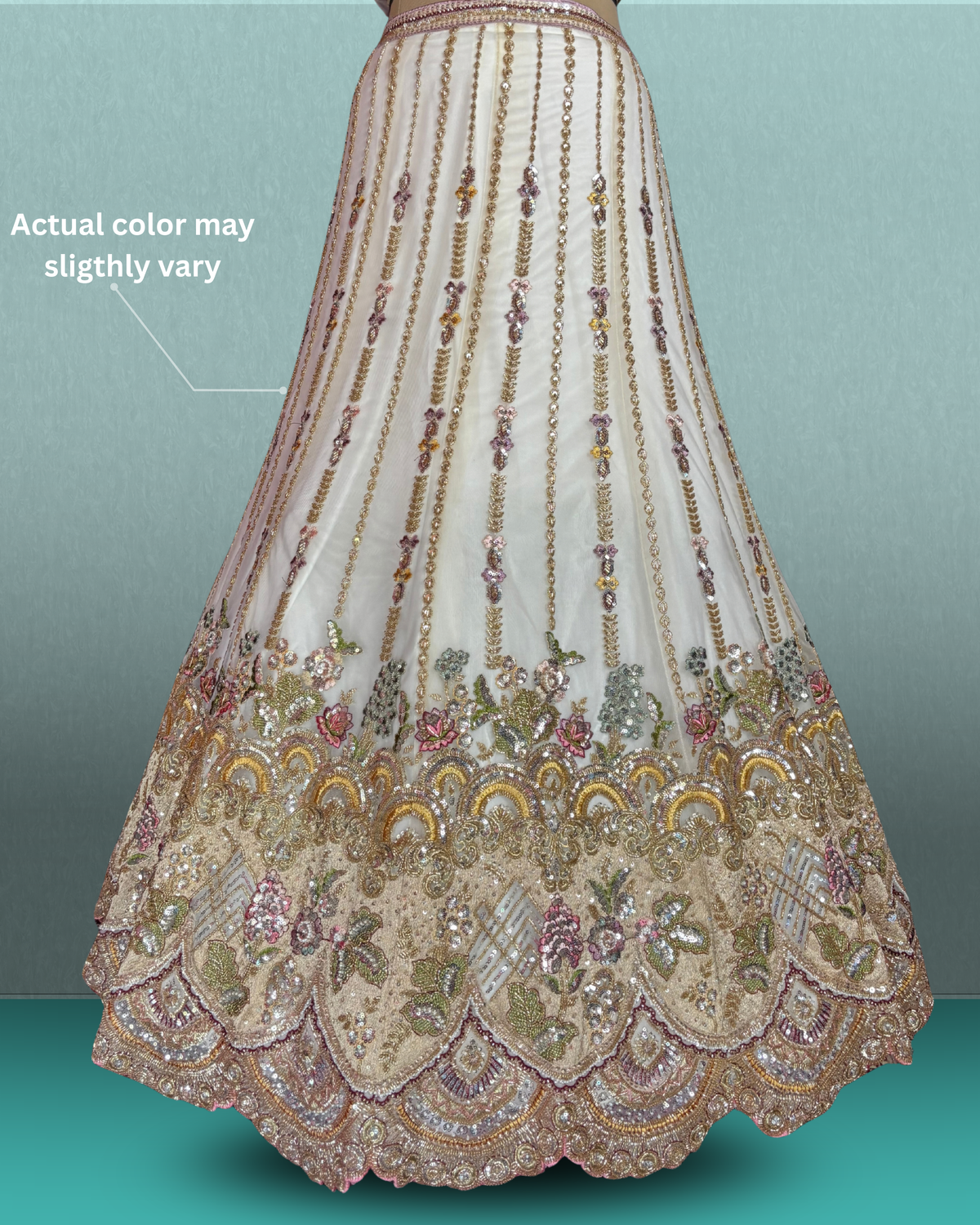 Scalloped Garden Beadwork Lehenga