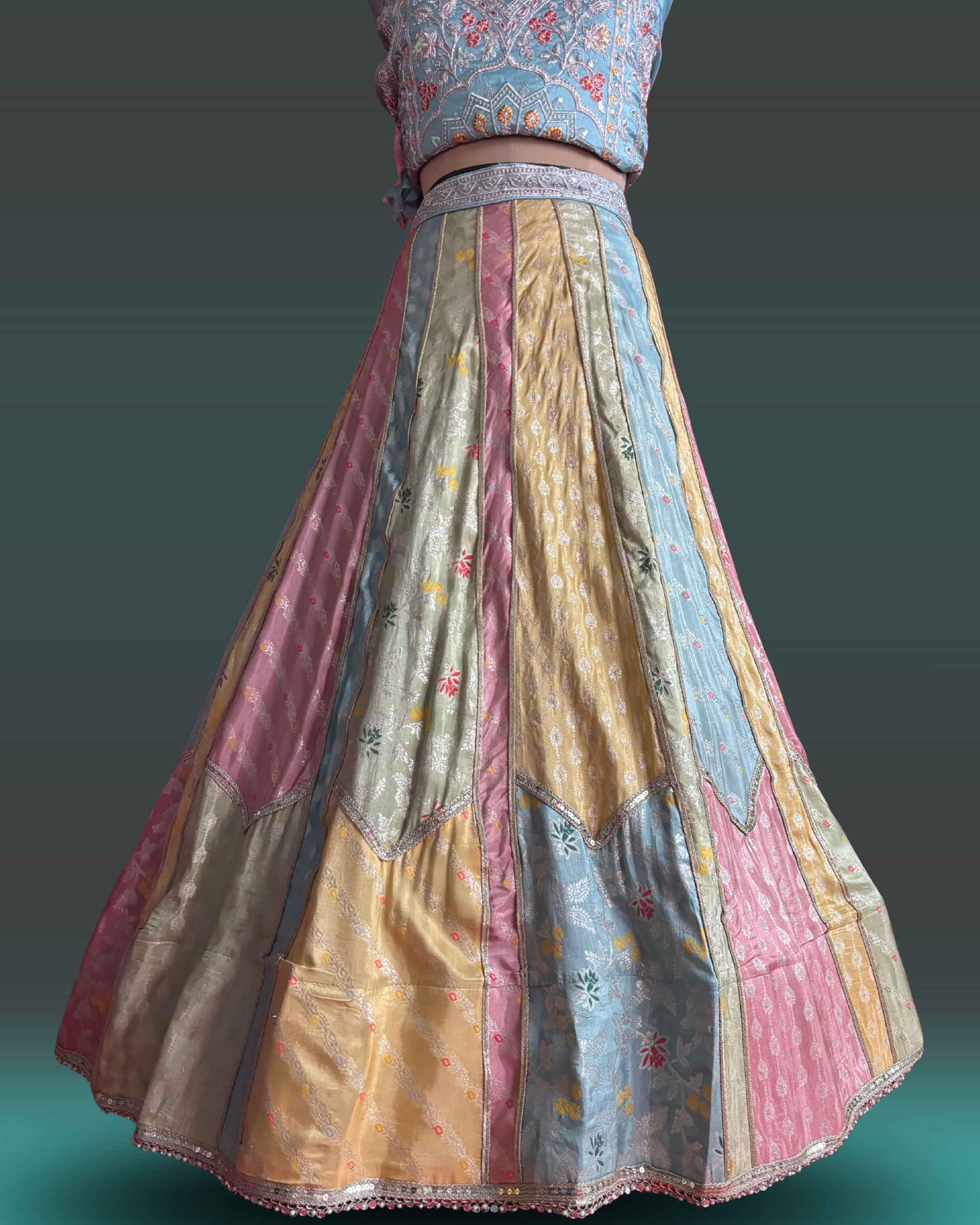 Multi color lengha