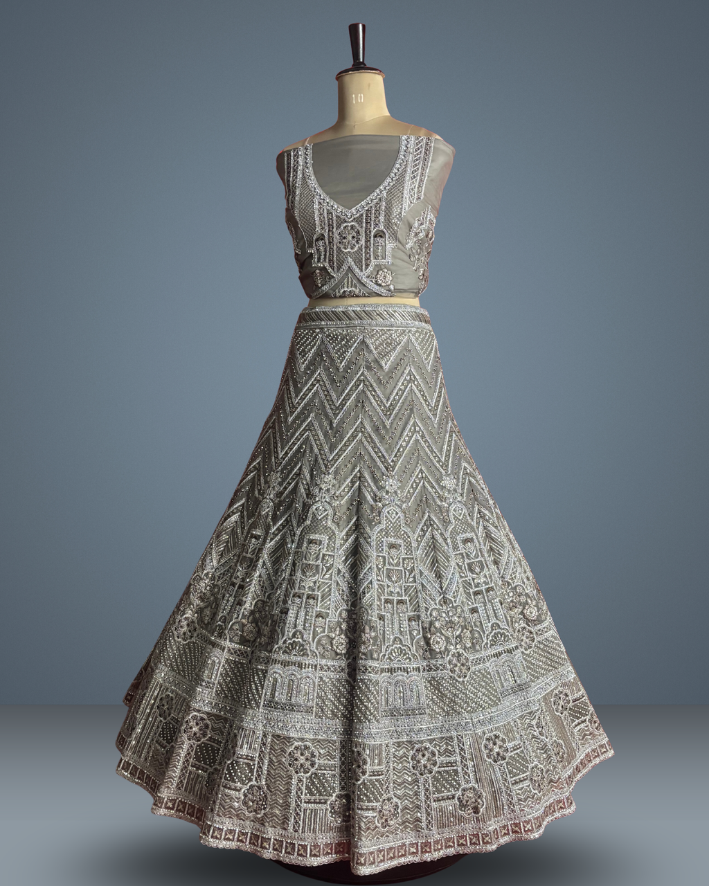 Designer brown lengha