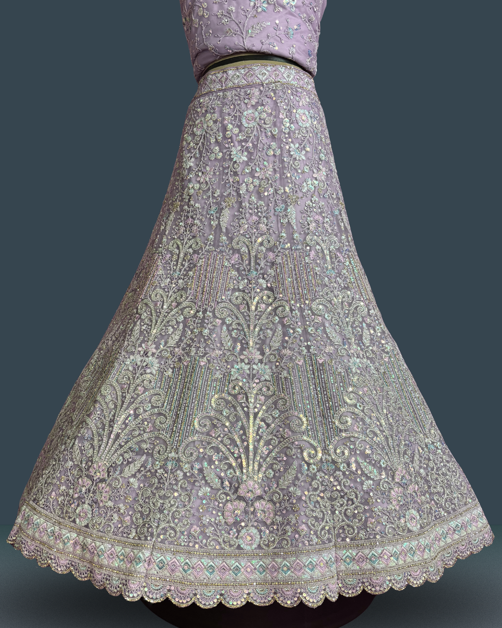 Heavy floral lengha