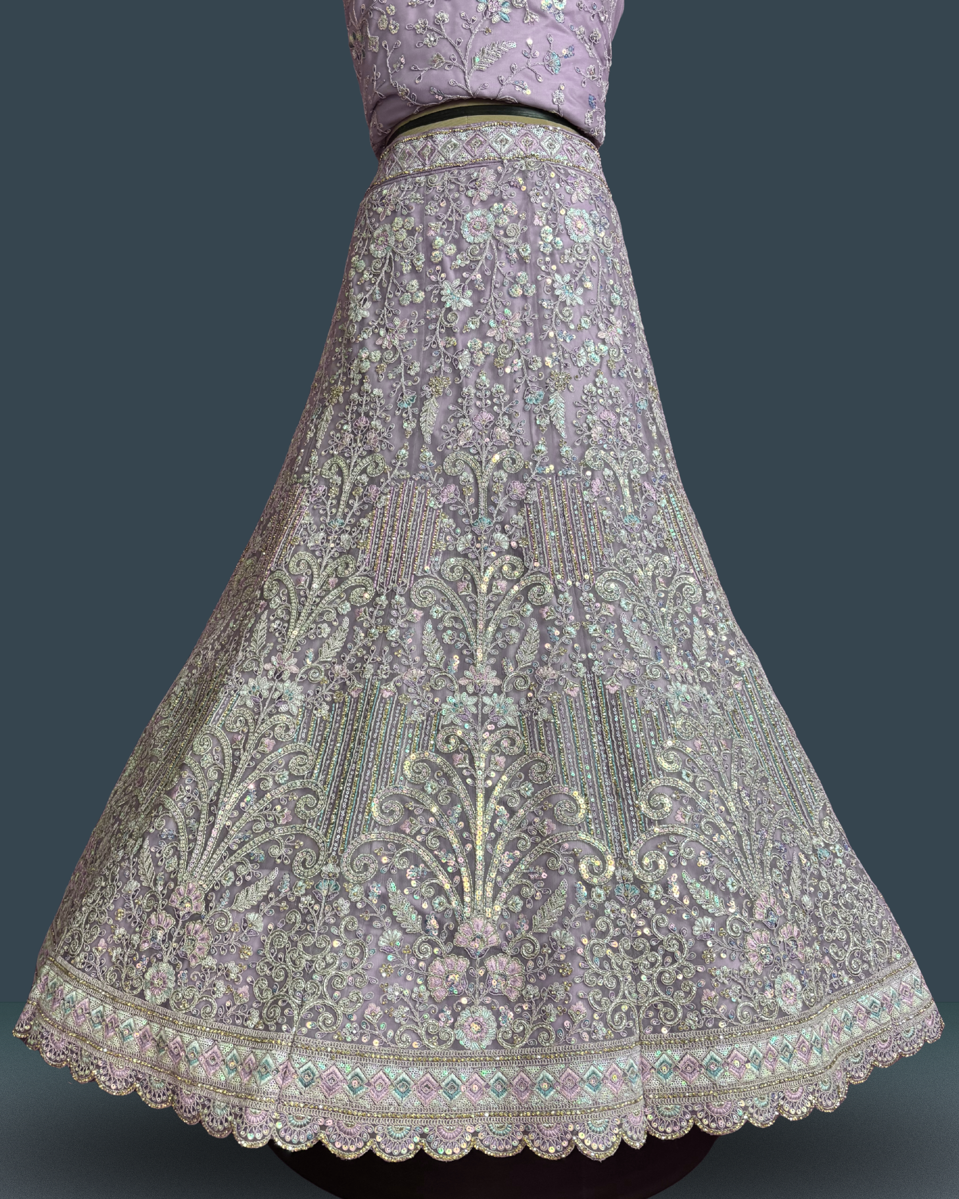 Heavy floral lengha