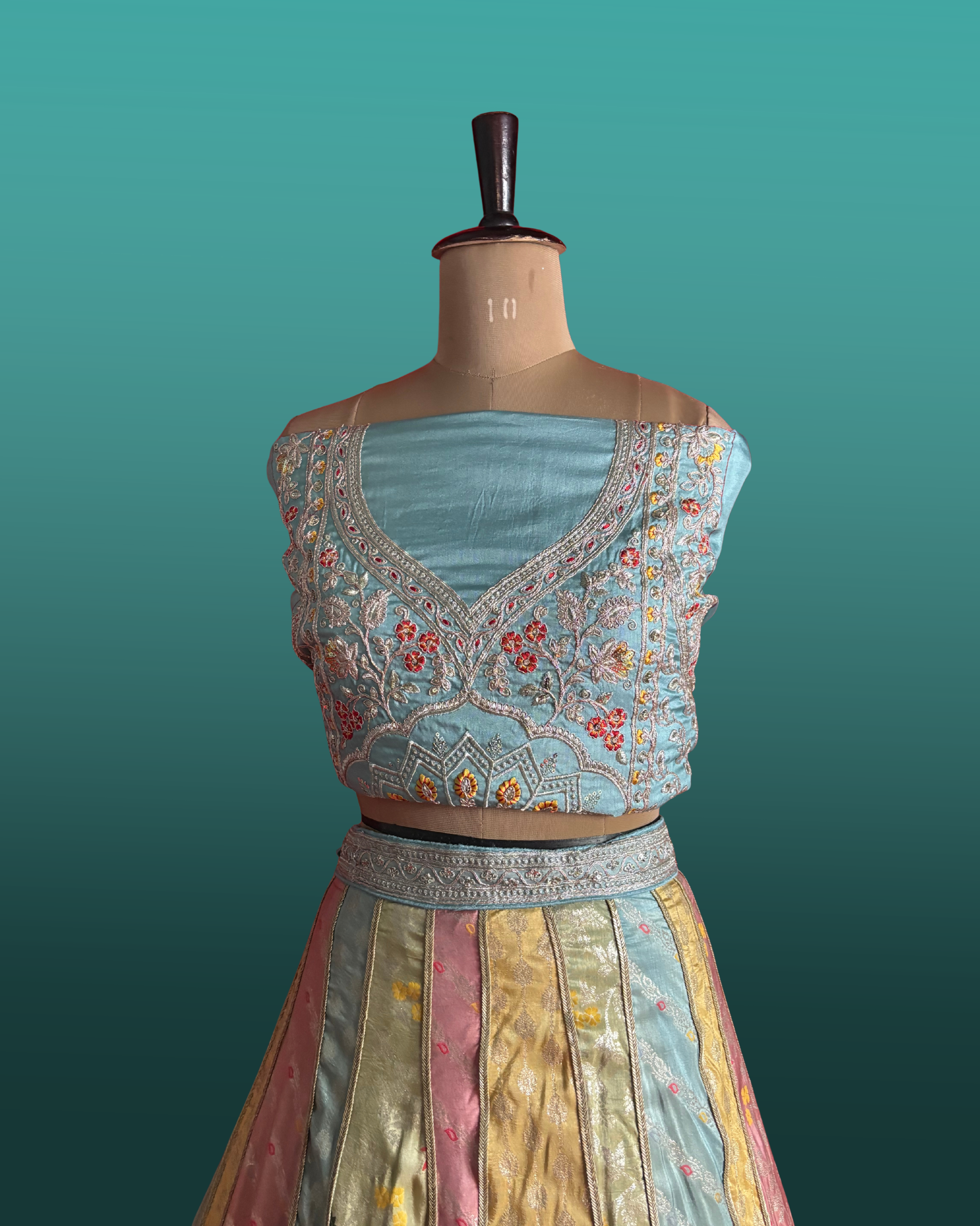 Multi color lengha