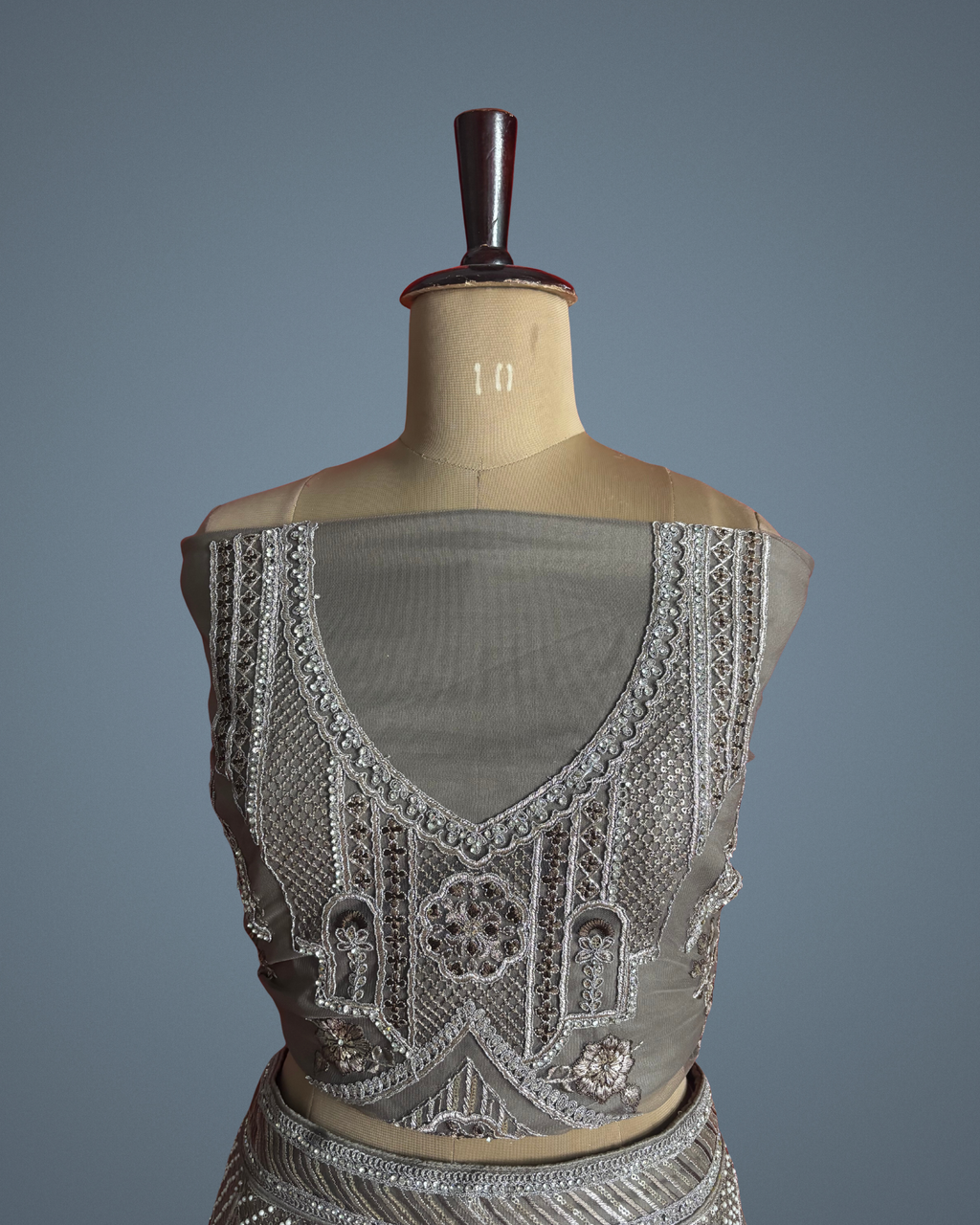 Designer brown lengha