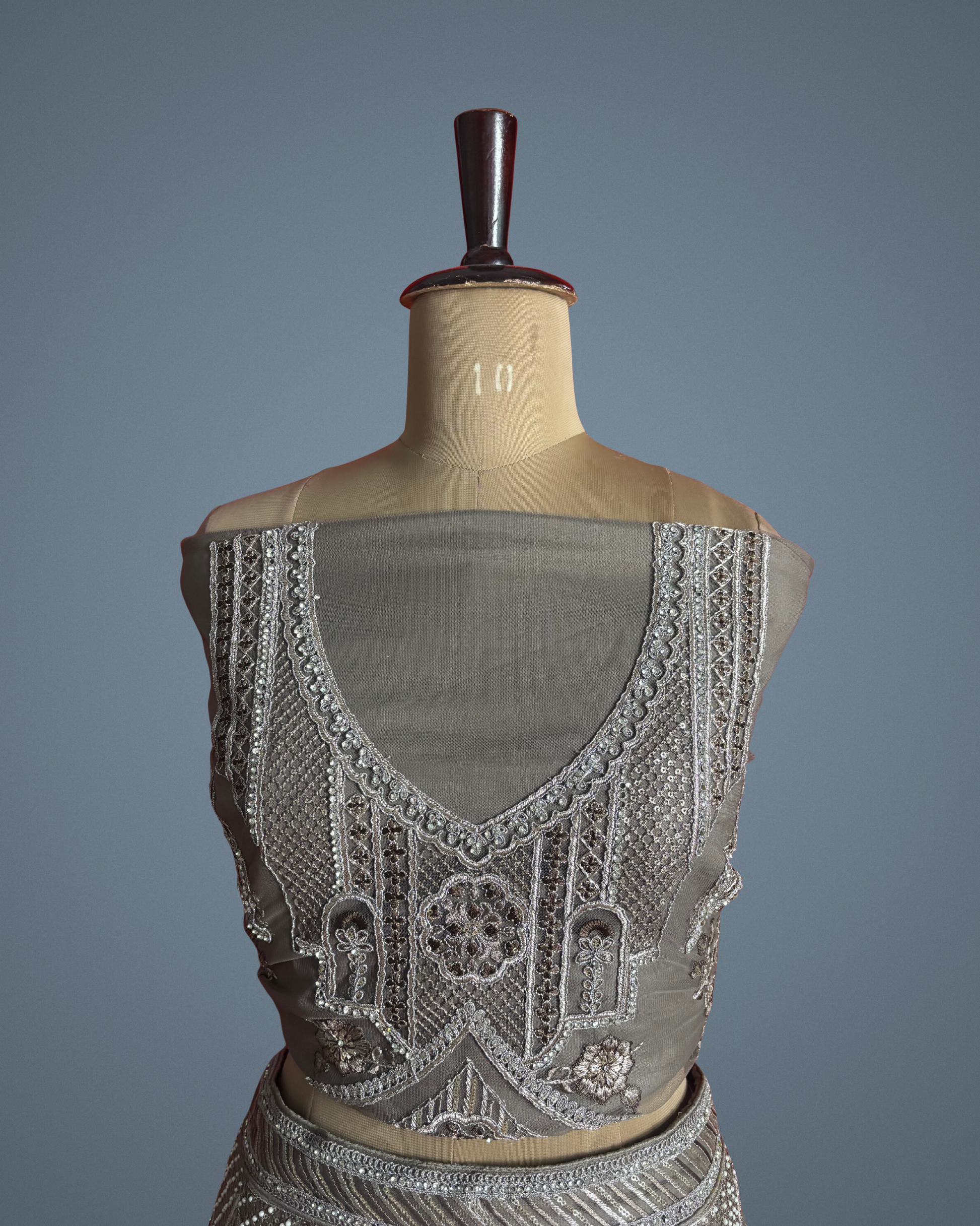 Designer brown lengha