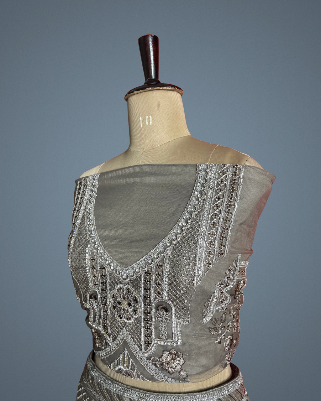 Designer brown lengha