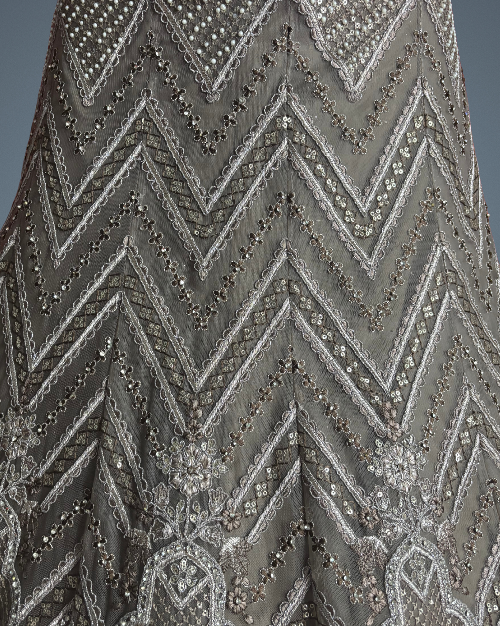 Designer brown lengha