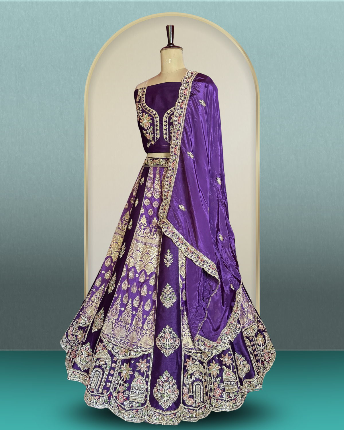 Jharokha Heritage Silk Lehenga