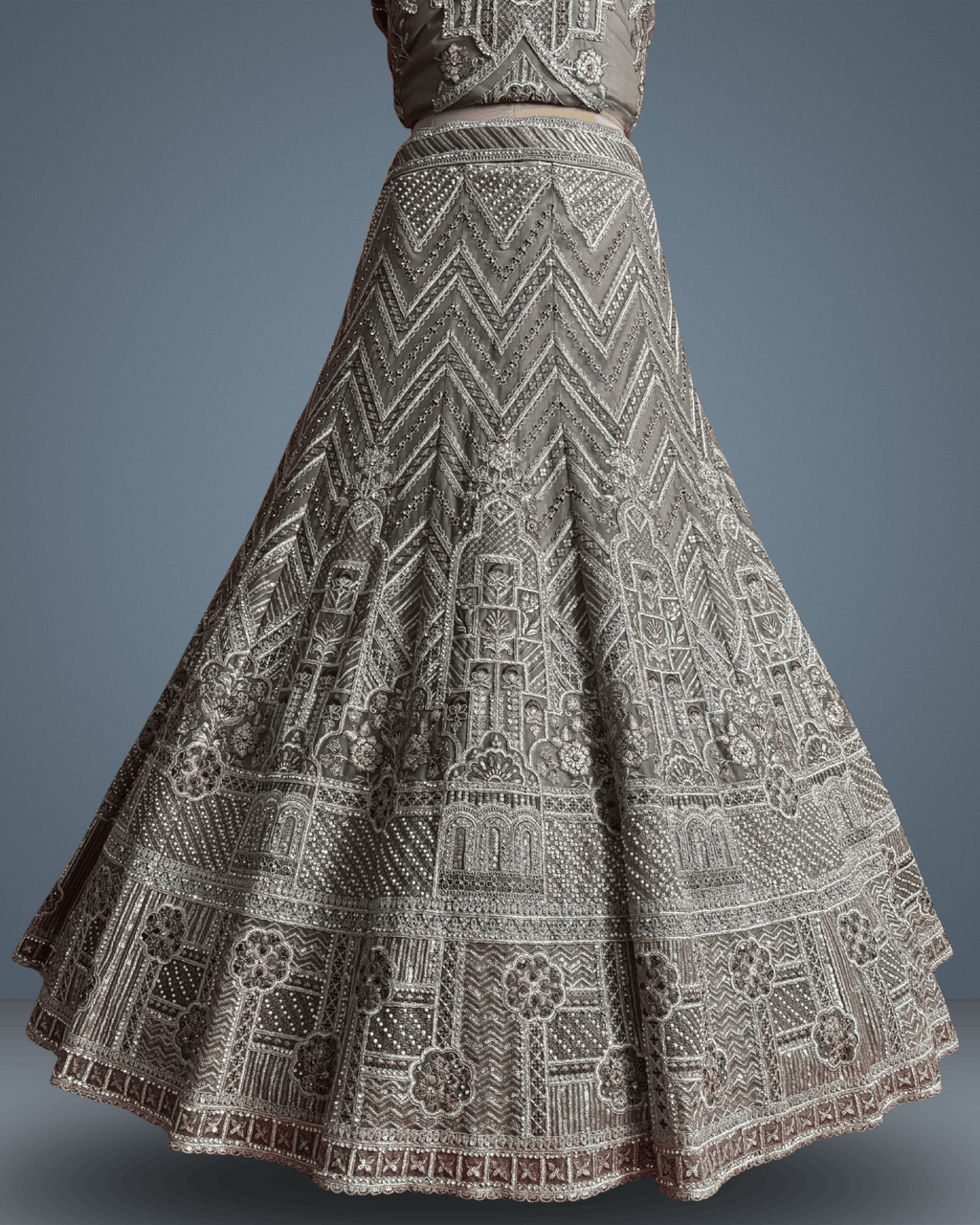 Designer brown lengha